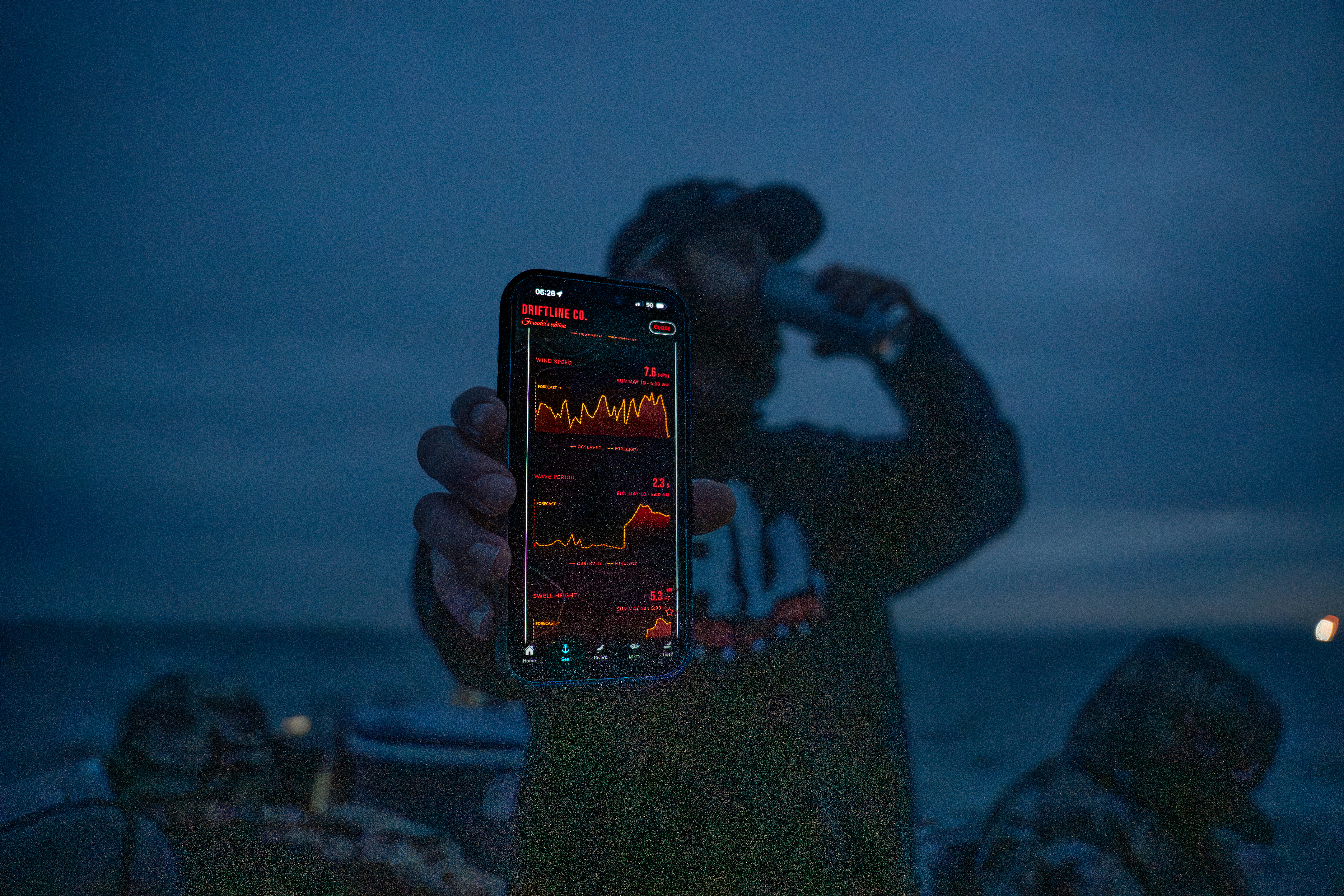 Baseline Maps Driftline ocean forecast in Redshift mode at dusk